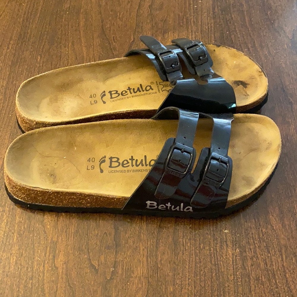 Betula (licensed by Birkenstock) black patent Sandel - size 9N - 40.